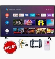 📺 Synix 43-Inch Frameless Smart Android syinix TV with Bluetooth, Chromecast, Netflix, YouTube, Stabilizer, Antenna, Extension Cable & Wall Mount 🎁 – Ultimate Home Entertainment Bundle