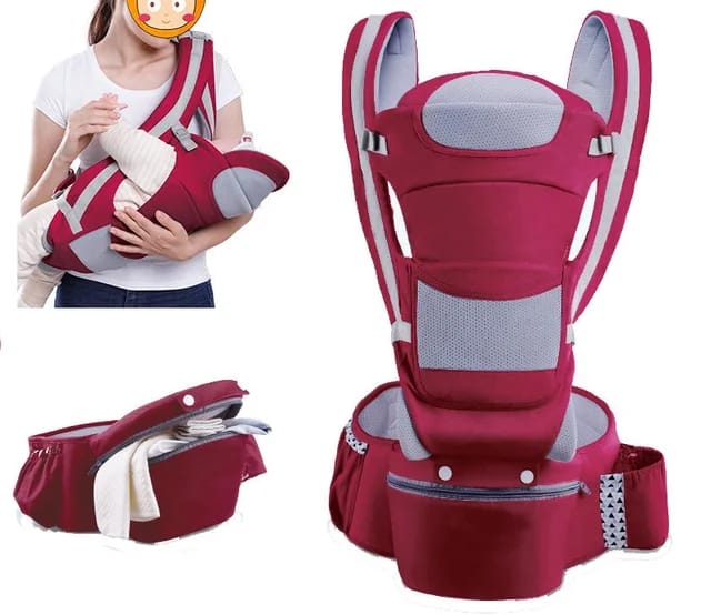 👶 Premium 2-in-1 Ergonomic Baby Carrier Knapsack with Hip Seat, Mesh Ventilation, Sun Hat & Storage – Ideal for 2 to 36 Months (Up to 20kg)