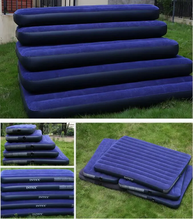 🛏️ INTEX Deluxe Heavy-Duty Flocked Inflatable Air Mattress Bed – Multiple Sizes & Free Electric or Manual Pump – Perfect for Home, Guests, Camping & Travel 💨💤