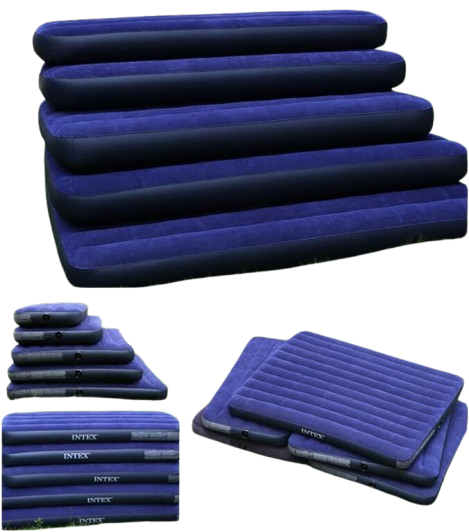 🛏️ INTEX Deluxe Heavy-Duty Flocked Inflatable Air Mattress Bed – Multiple Sizes & Free Electric or Manual Pump – Perfect for Home, Guests, Camping & Travel 💨💤