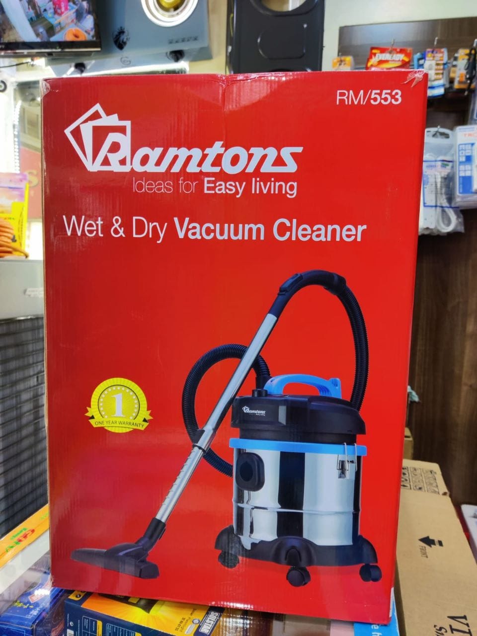 🌀💧 Ramtons 21-Litre Heavy-Duty Wet & Dry Vacuum Cleaner RM/553 – Stainless Steel Drum, Powerful Suction, Multi-Surface Cleaning 💨🧼