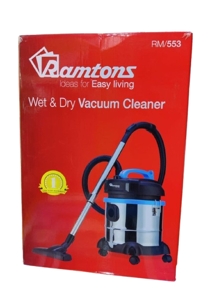 🌀💧 Ramtons 21-Litre Heavy-Duty Wet & Dry Vacuum Cleaner RM/553 – Stainless Steel Drum, Powerful Suction, Multi-Surface Cleaning 💨🧼