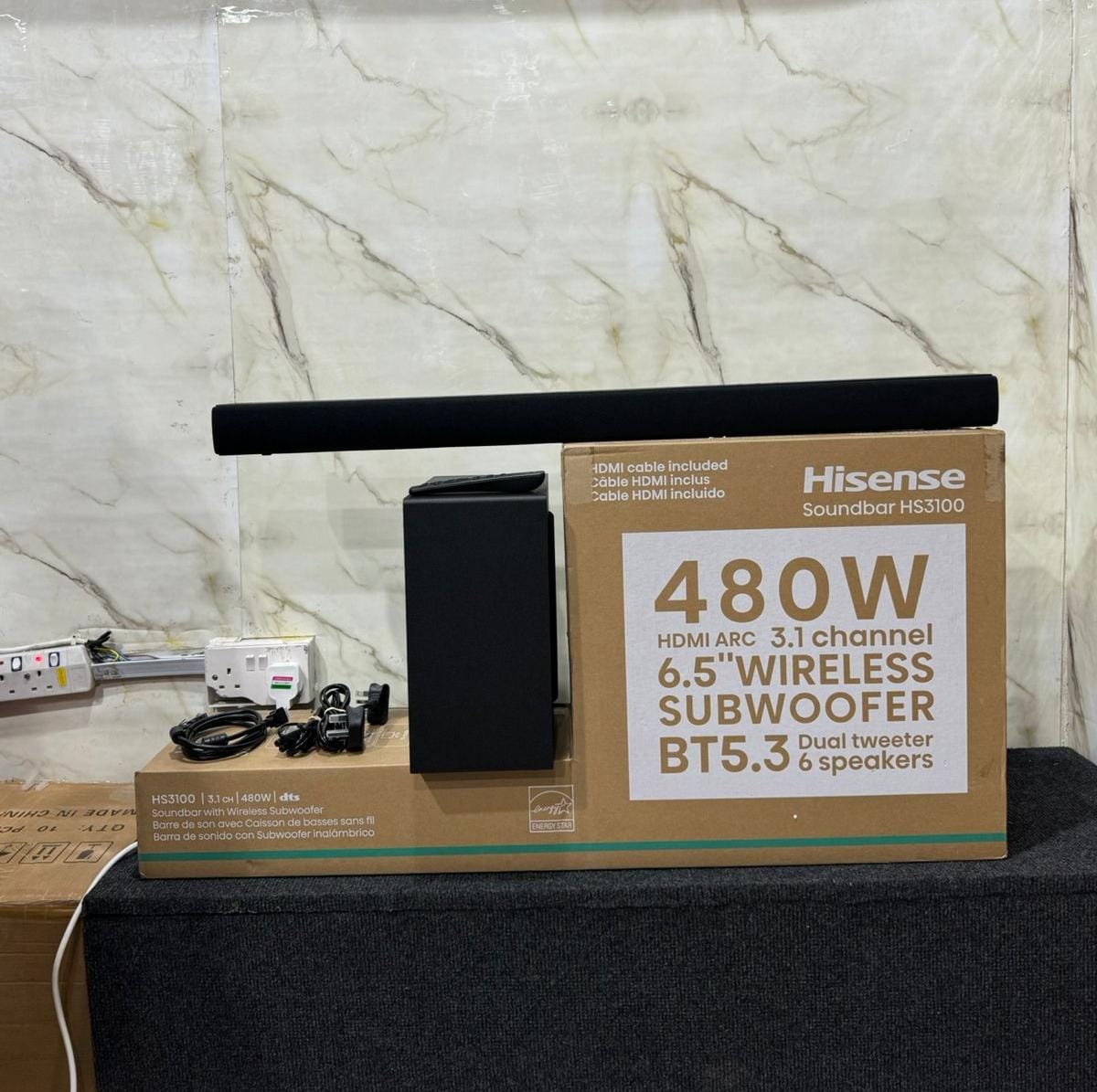 📣 Hisense HS3100 3.1Ch Soundbar System with 480W Output, 6.5” Wireless Subwoofer, Bluetooth 5.3, HDMI ARC, Dolby Audio, DTS & Remote Control – Premium Home Theater Audio