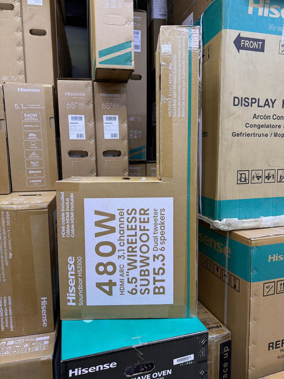 📣 Hisense HS3100 3.1Ch Soundbar System with 480W Output, 6.5” Wireless Subwoofer, Bluetooth 5.3, HDMI ARC, Dolby Audio, DTS & Remote Control – Premium Home Theater Audio