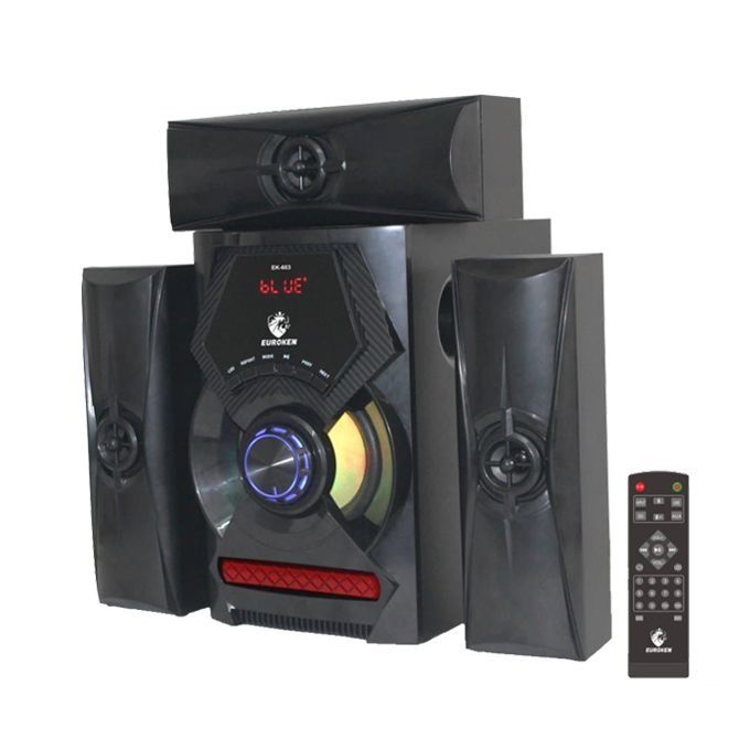 🔊 EUROKEN EK-603 3.1CH Multimedia Bluetooth Speaker System 🎶 20000W PMPO | USB | SD/MMC | FM | Remote | Hi-Fi Sound | DC 12V & AC Power Compatible