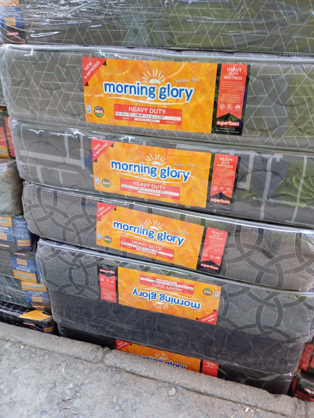 🌟🛏️Premium Morning Glory 8-Inch Quilted Heavy Duty Superfoam Mattress – All Sizes Available (3by6, 3.5by6, 4by6, 5by6, 6by6) – Built to Last, Designed for Comfort! 🛏️🌟