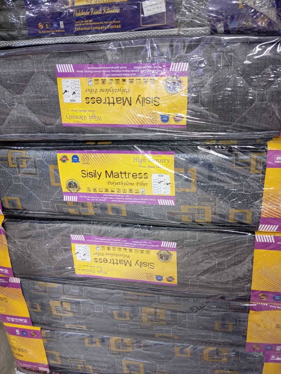 💜🛏️ Sisily 8-Inch Quilted Orthopedic Fibre Mattress – All Sizes Available – High Density, Back Support, 5 Years Warranty! 🛏️💜