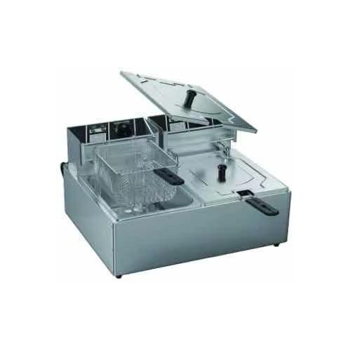 Macro 12L Double Tank Deep Fryer 🍟 6+6L Stainless Steel Electric Fryer | Dual Basket Commercial Chips, Chicken & Mandazi Fryer | Energy Efficient Fast Heating Kitchen Machine