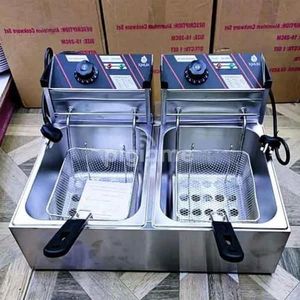 [PROMOTION PRICE] Nunix Double Deep Fryer 12L 🍟 6+6L Stainless Steel Electric Fryer | Dual Tank Commercial Chips, Chicken & Mandazi Fryer | Fast Heating Energy Efficient Kitchen Machine
