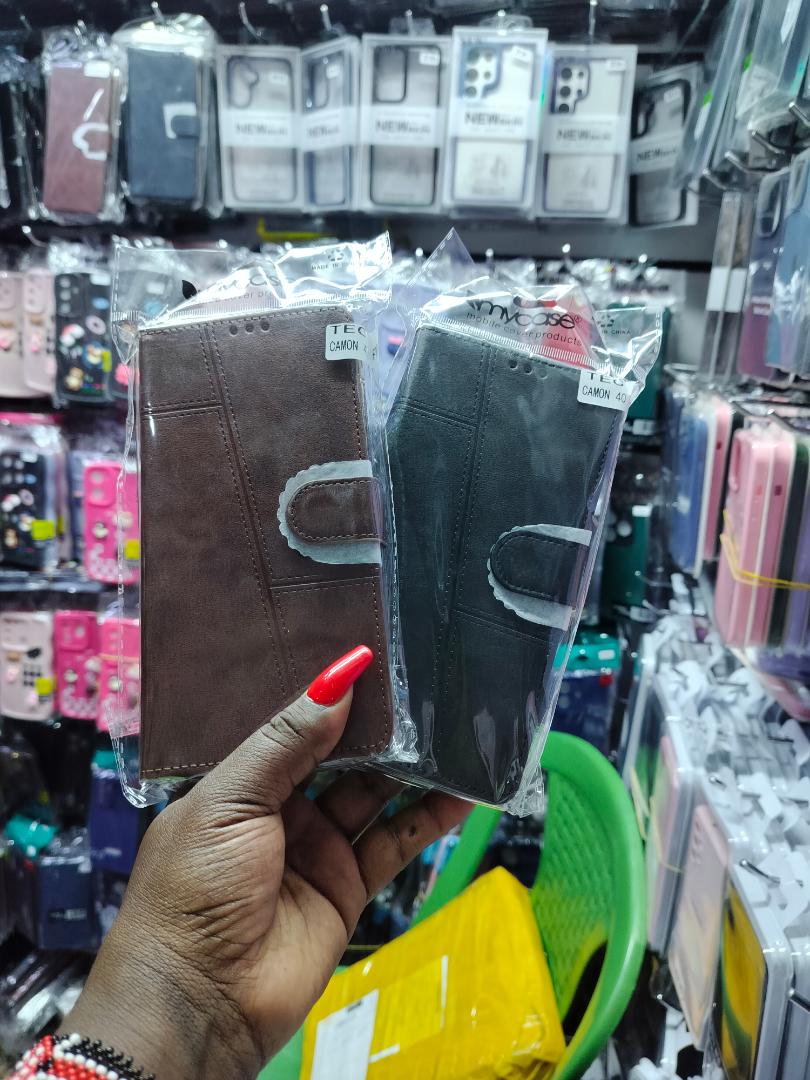 flip leather cover  for TECNO CAMON 40/TECNO CAMON 40 pro full-body protection  strong anti fall shock proof wallet + box design
