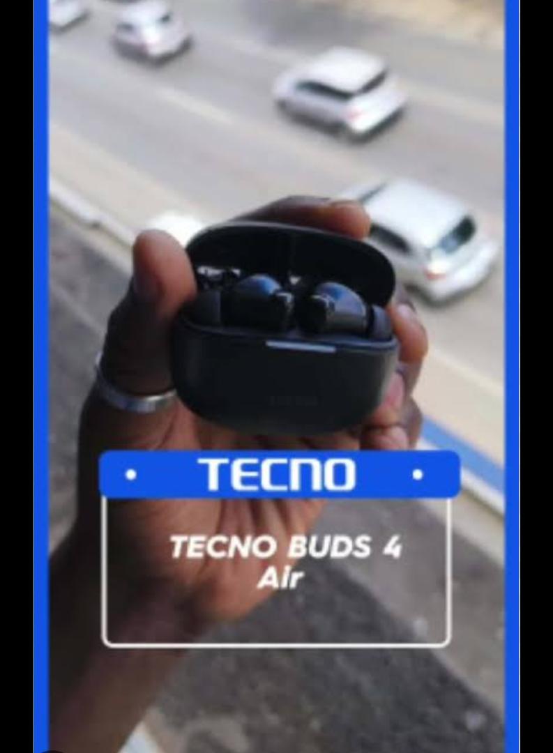 Tecno Buds 4 air true wireless stereo earbuds 22hrs deep bass and AI ENC enhanced clarity  light weight and ergonomic comfort  customize earbuds with tecno  welife app
