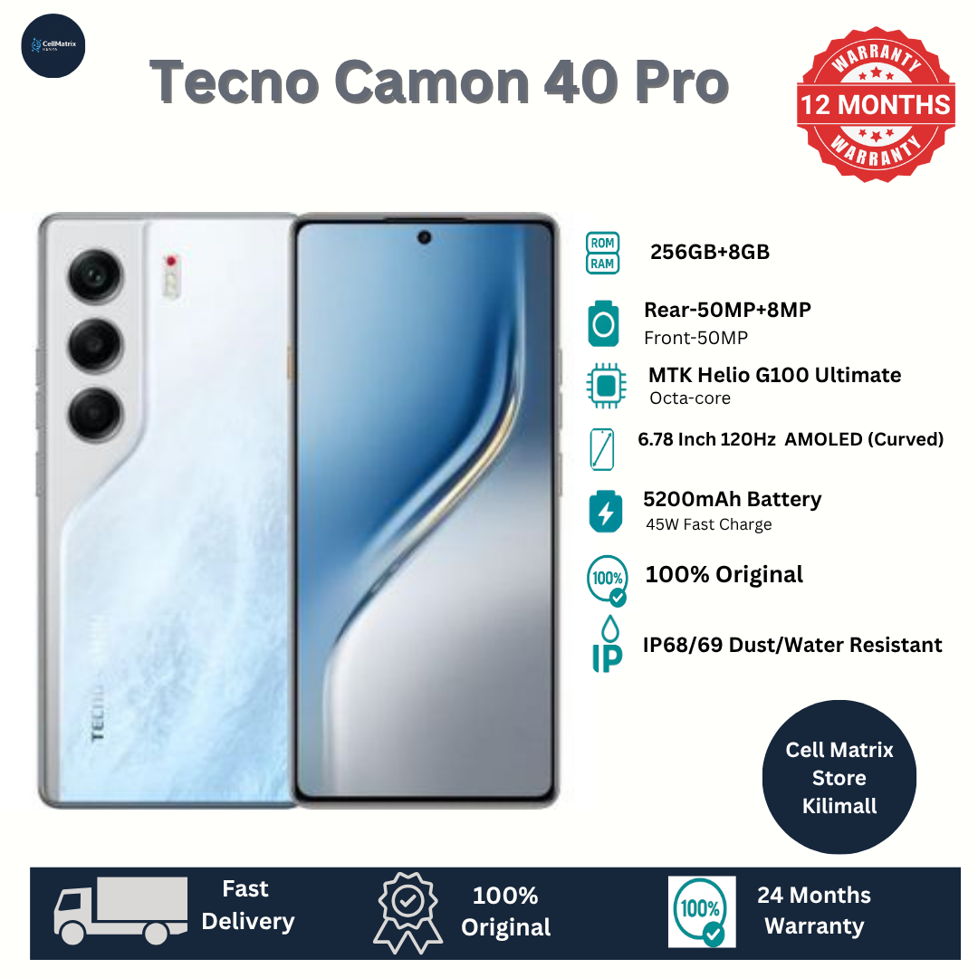 [Anniversary Sale] Tecno Camon 40 Pro 256GB+16(8+8)GB RAM 6.78" AMOLED 120Hz Screen MTK Helio G100 Ultimate 45W 5200mAh 50MP Dual Speaker Android 15 Smart Phones Dual Sim phone