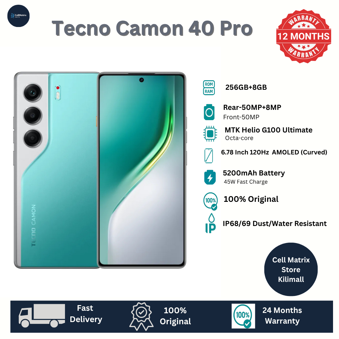 [Anniversary Sale] Tecno Camon 40 Pro 256GB+16(8+8)GB RAM 6.78" AMOLED 120Hz Screen MTK Helio G100 Ultimate 45W 5200mAh 50MP Dual Speaker Android 15 Smart Phones Dual Sim phone