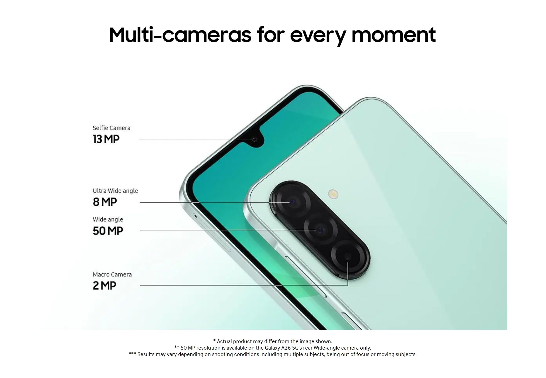 [Anniversary Sale] Samsung Galaxy A26 5G 256GB+8GB 6.7" 120Hz AMOLED Display 50MP Triple Camera Android 15 Exynos 1380 (5nm) IP67 Dust Water Resistant 5000mAh 25W Type-C Charge Smart Phones phone