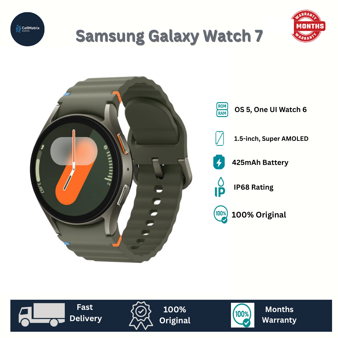 [Anniversary Sale] Samsung Galaxy Watch 7 44mm Super AMOLED 1.5" Display 425 mAh Battery 10W Wireless Charging Exynos W1000 Processor Android Wear OS 5 A16 Smartwatch IP68 Water Resistant A56
