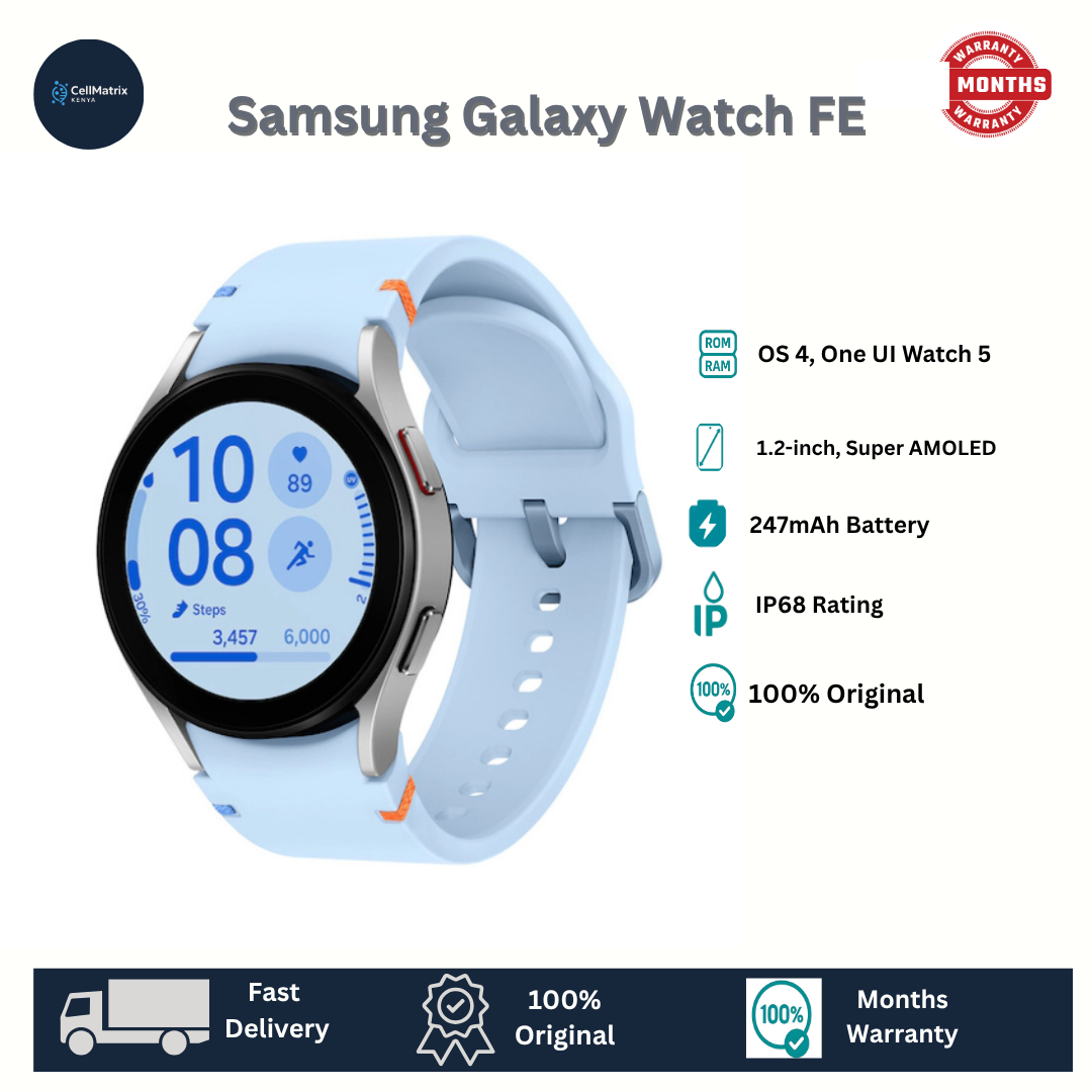[Anniversary Sale] Samsung Galaxy Watch FE 40mm 16GB ROM+1.5GB RAM 1.2 Inches Super AMOLED Android Wear OS 4 One UI Watch 5 Exynos W920 247mAh Battery Wireless (Qi) Samsung Pay Smart Watch A56
