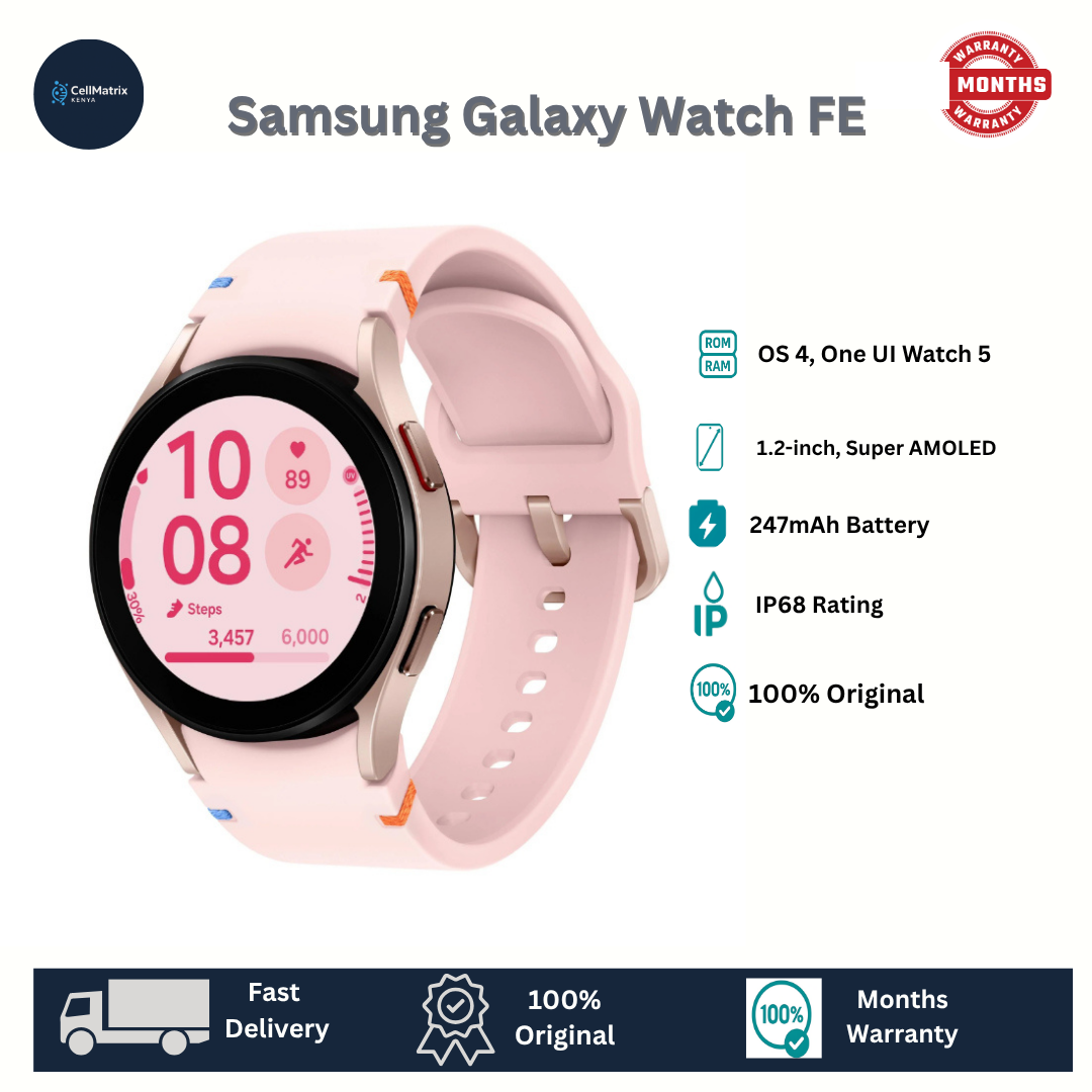 [Anniversary Sale] Samsung Galaxy Watch FE 40mm 16GB ROM+1.5GB RAM 1.2 Inches Super AMOLED Android Wear OS 4 One UI Watch 5 Exynos W920 247mAh Battery Wireless (Qi) Samsung Pay Smart Watch A56