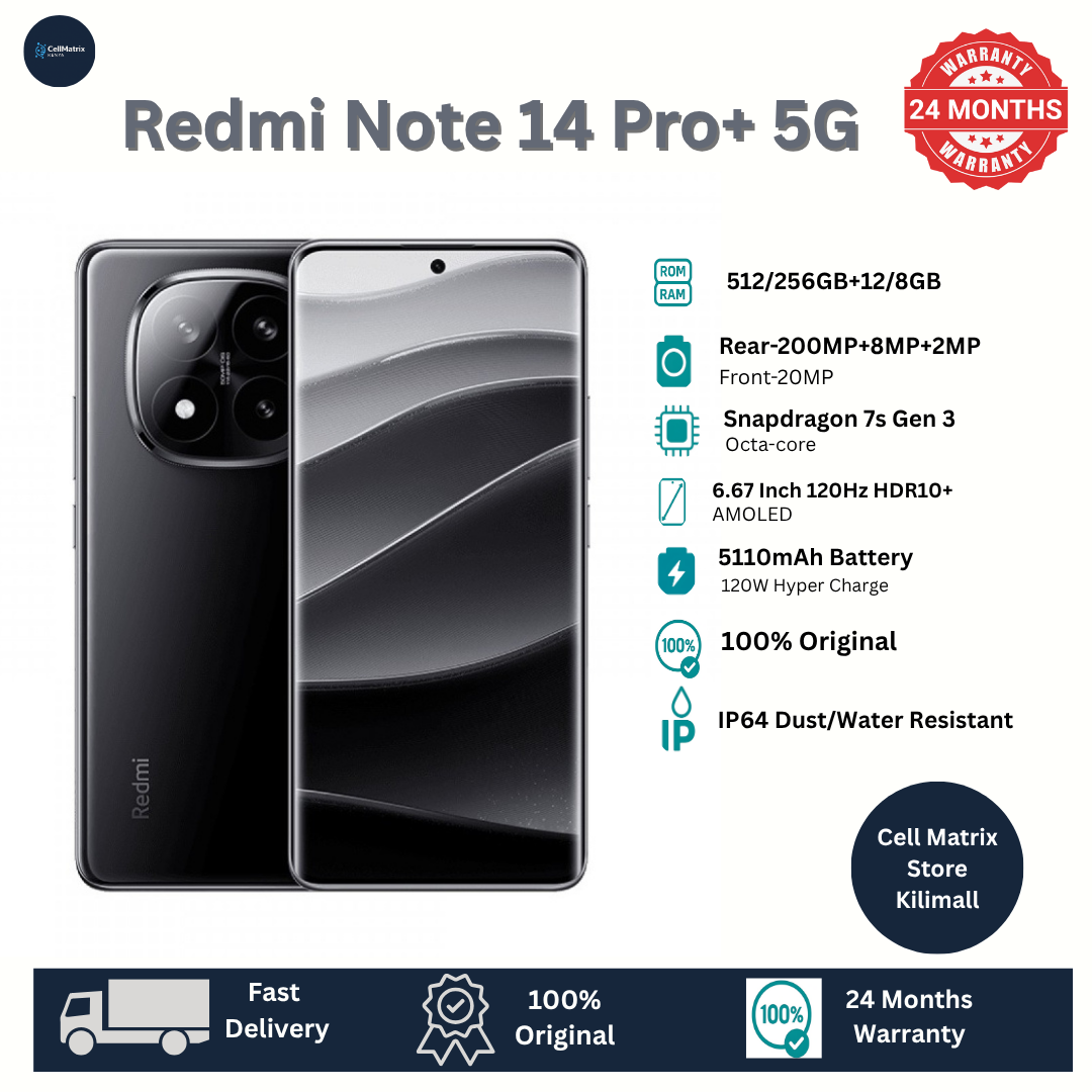 [Anniversary Sale] Xiaomi Redmi Note 14 Pro+ 5G 12GB+512GB 6.67" 120Hz Curved AMOLED Display 200MP Camera 5110mAh Battery Dual SIM IP68Water/Dust Resistant 120W Note 14 Pro Plus SmartPhone