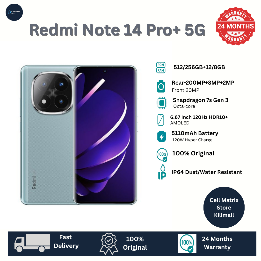 [Anniversary Sale] Xiaomi Redmi Note 14 Pro+ 5G 12GB+512GB 6.67" 120Hz Curved AMOLED Display 200MP Camera 5110mAh Battery Dual SIM IP68Water/Dust Resistant 120W Note 14 Pro Plus SmartPhone