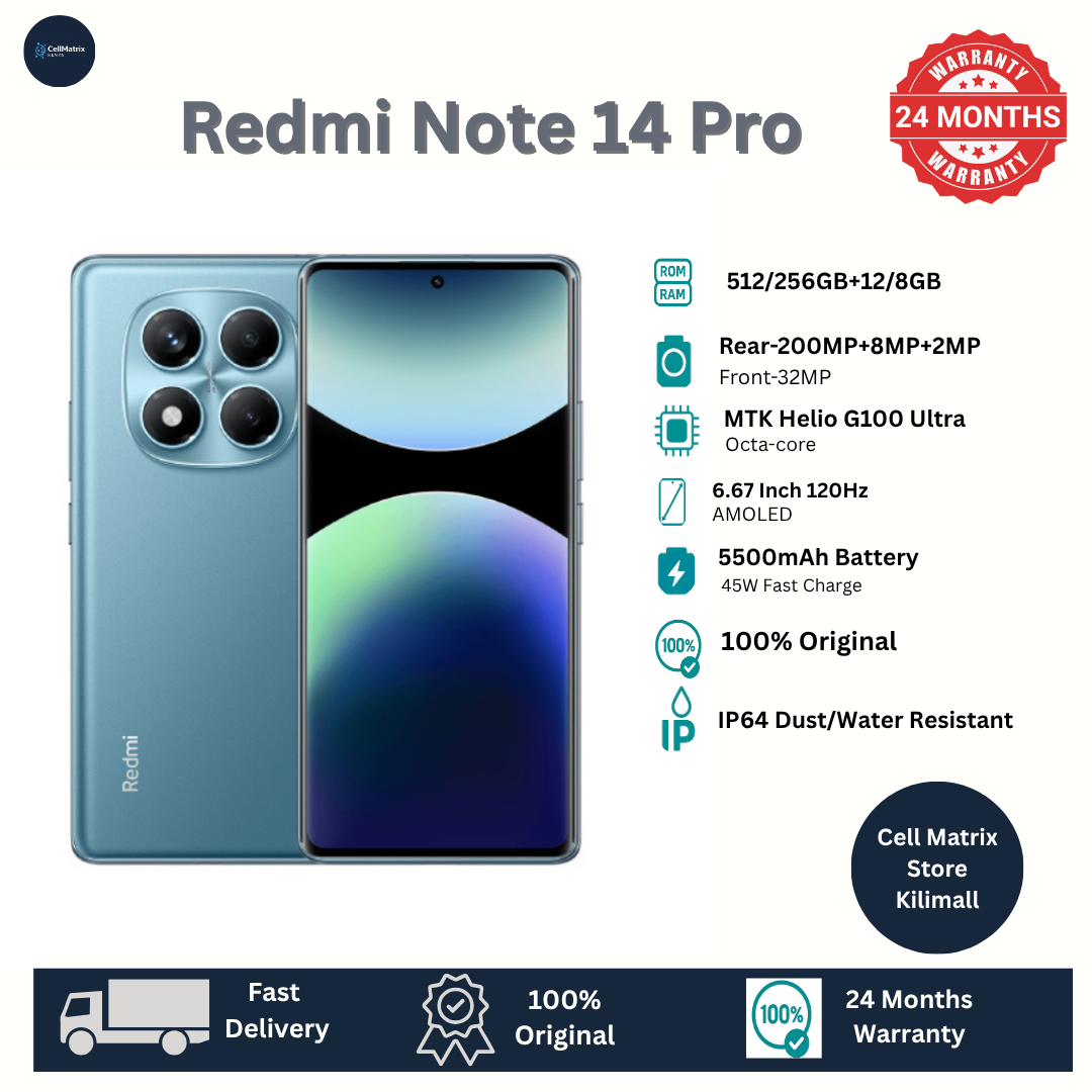 [Anniversary Sale] XIAOMI Redmi Note 14 Pro 8GB+256GB 6.67" 120Hz AMOLED Display 200MP Camera IP64 Dust and Splash Resistant 5500mAh Battery 45W Fast Charging SmartPhone Redmi 14C