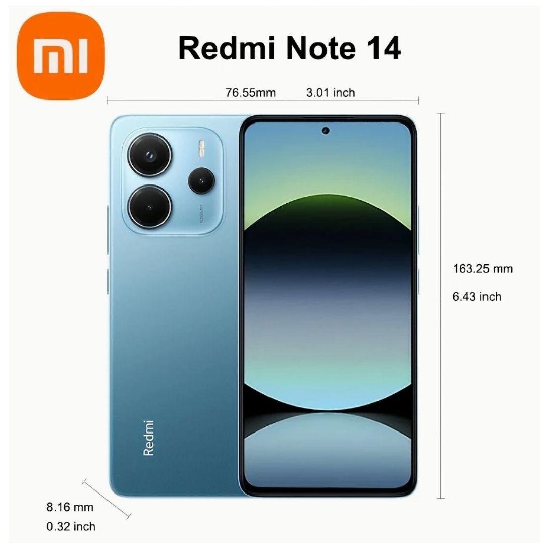 [Anniversary Sale] XIAOMI Redmi Note 14 6GB+128GB 6.67" AMOLED 120Hz Display 108MP Camera 5500mAh Battery IP54 Dust and Splash resistant Fingerprint Unlock 33W Fast Charge SmartPhones