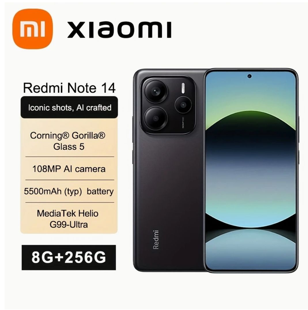 [Anniversary Sale] XIAOMI Redmi Note 14 6GB+128GB 6.67" AMOLED 120Hz Display 108MP Camera 5500mAh Battery IP54 Dust and Splash resistant Fingerprint Unlock 33W Fast Charge SmartPhones