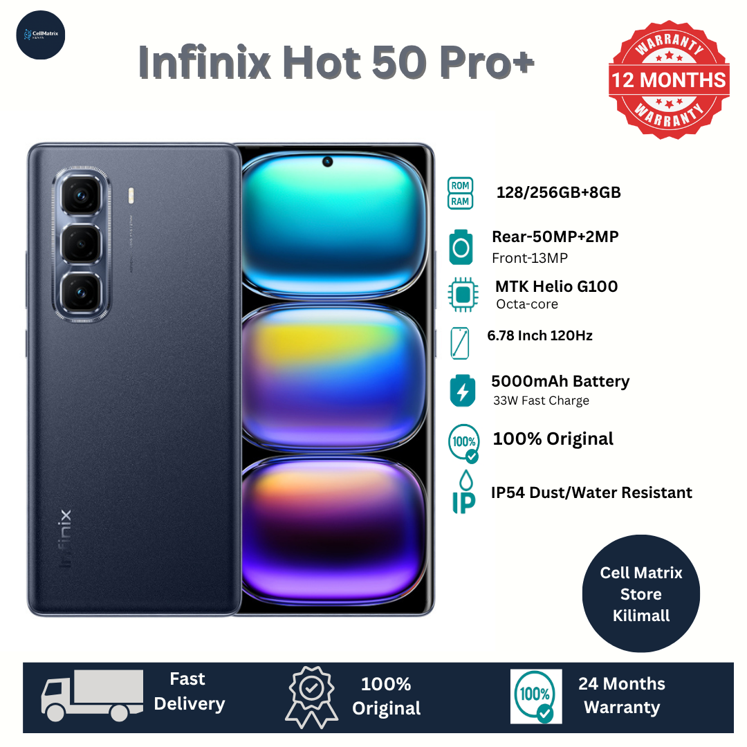 [Anniversary Sale] Infinix Hot 50 Pro Plus 128GB+16(8+8)GB 6.7" 3D-Curved AMOLED 120Hz Screen Phone 5000mAh With 33W Type-C 50MP Camera MTK Helio G100 Fingerprint Lock Hot 50 Pro+ Smart Phone