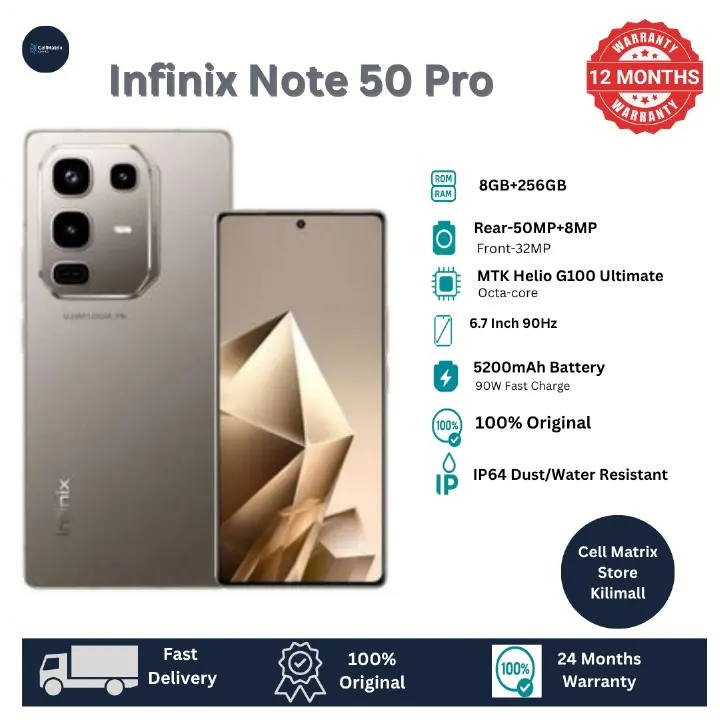 [Anniversary Sale] Infinix Note 50 PRO 256GB+16GB (8+8)GB RAM 6.78" 144Hz Screen Dual SIM Phone 90W 5200mAh 50MP Camera Android 15 MediaTek Helio G100 Ultimate Smart AI Phones Smartphone