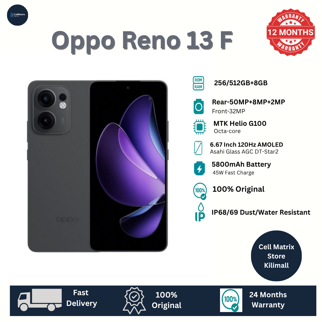 [Anniversary Sale] Oppo Reno 13F 8GB+256GB 6.67 Inches AMOLED 120Hz Display 50MP+32MP Front and Back Camera 5800mAh Battery 45W Fast Charge IP69 Dust/Water Resistant SmartPhone Tecno Camon 40 Pro