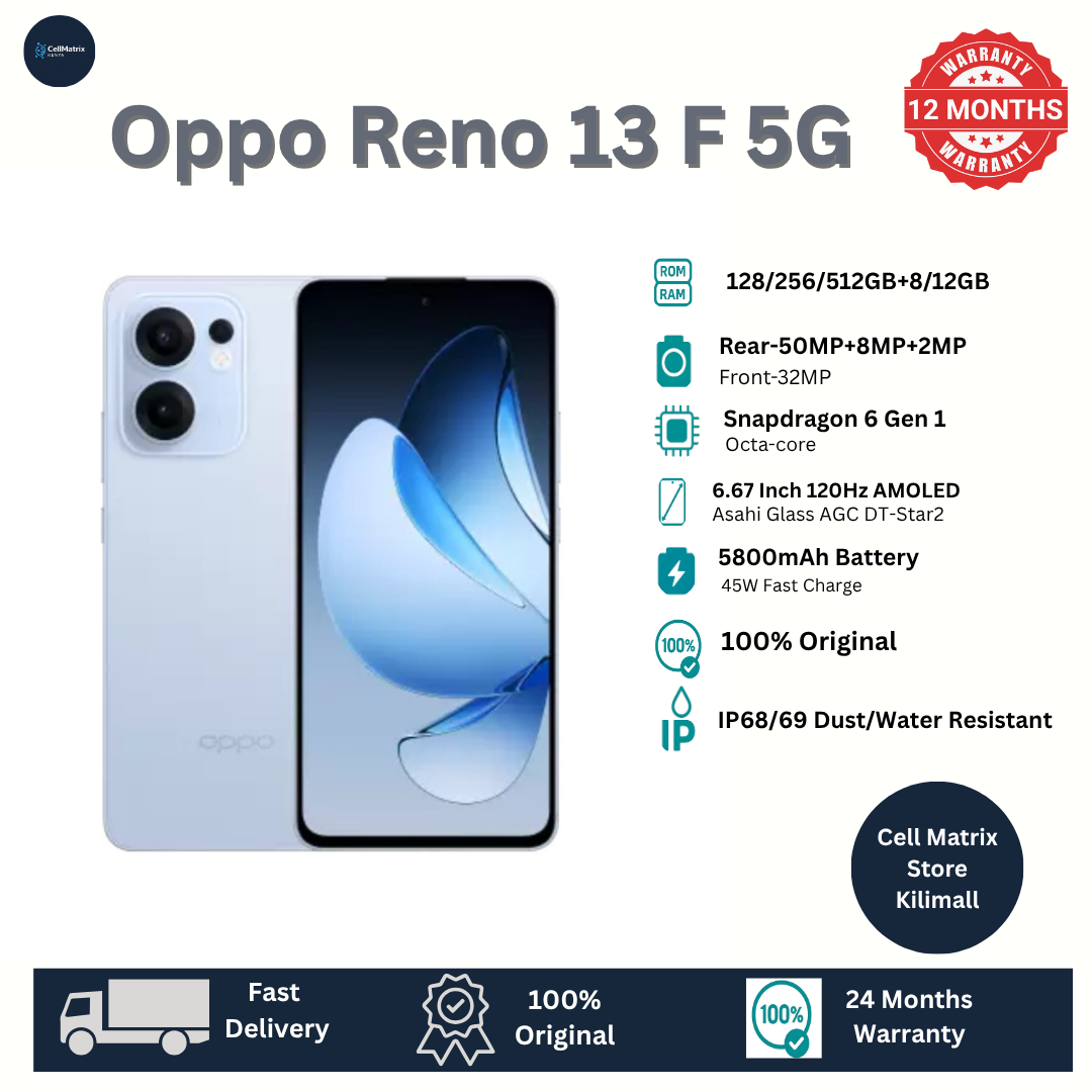 [Anniversary Sale] Oppo Reno 13F 5G 12GB+512GB 6.67 Inches AMOLED 120Hz Display 50MP+32MP Front and Back Camera 5800mAh Battery 45W Fast Charge IP69 Dust Water Pressure Resistant SmartPhone