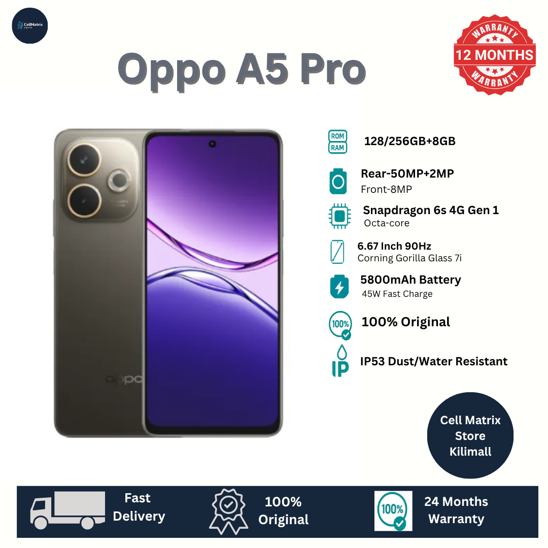 [Anniversary Sale] Oppo A5 Pro 4G 256GB+8GB 6.67" 90Hz Display 50MP+8MP Camera 5800mAh Battery 45W Fast Charging Snapdragon 6s 4G Gen 1 Processor IP68/69 Dust/Water Resistant Smartphone Mobilephone