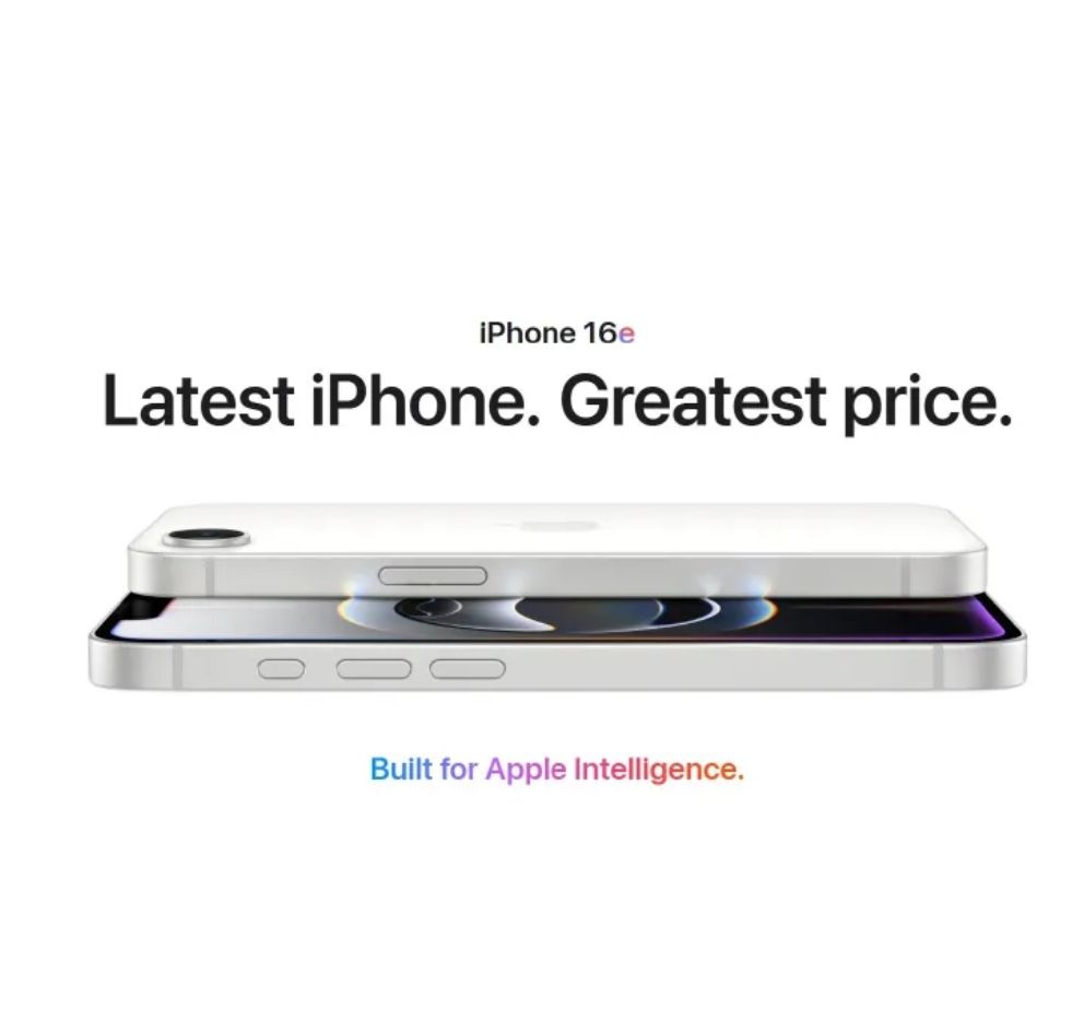 [Anniversary Sale] Apple iPhone 16e 128GB+8GB 6.1" Super Retina XDR OLED Display 48MP+12MP Cameras 4005mAh Battery Face ID IP68 Dust/Water Resistant Ceramic Shield Apple A18 Bionic iOS Smart Phone