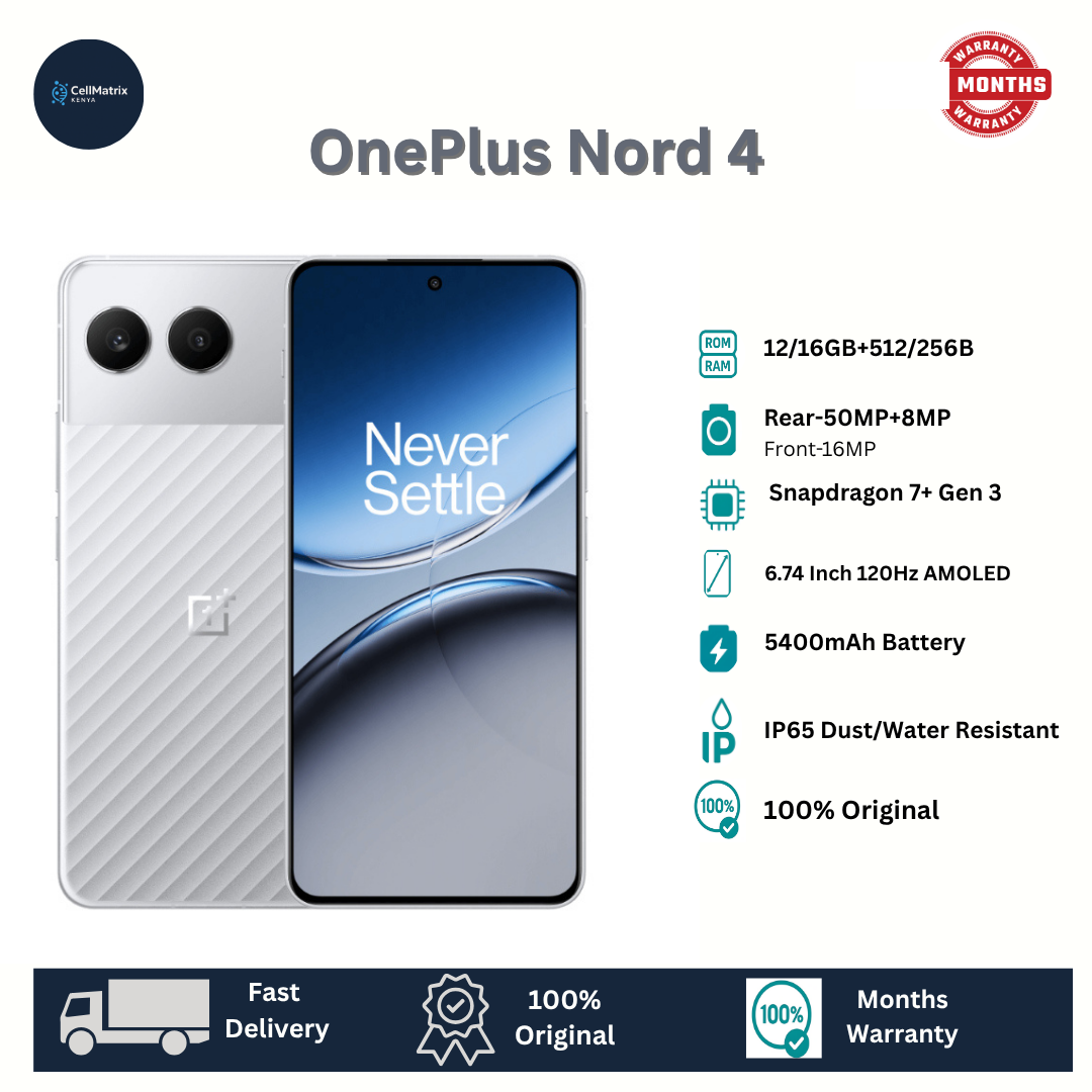 [Anniversary Sale] OnePlus Nord 4 5G 512GB+16GB 6.74" 120Hz HDR10+ Fluid AMOLED Display 50MP Camera 5500mAh Battery 100W Fast Charging IP65 Dust/Water Resistant Snapdragon 7+ Gen 3 Smartphone