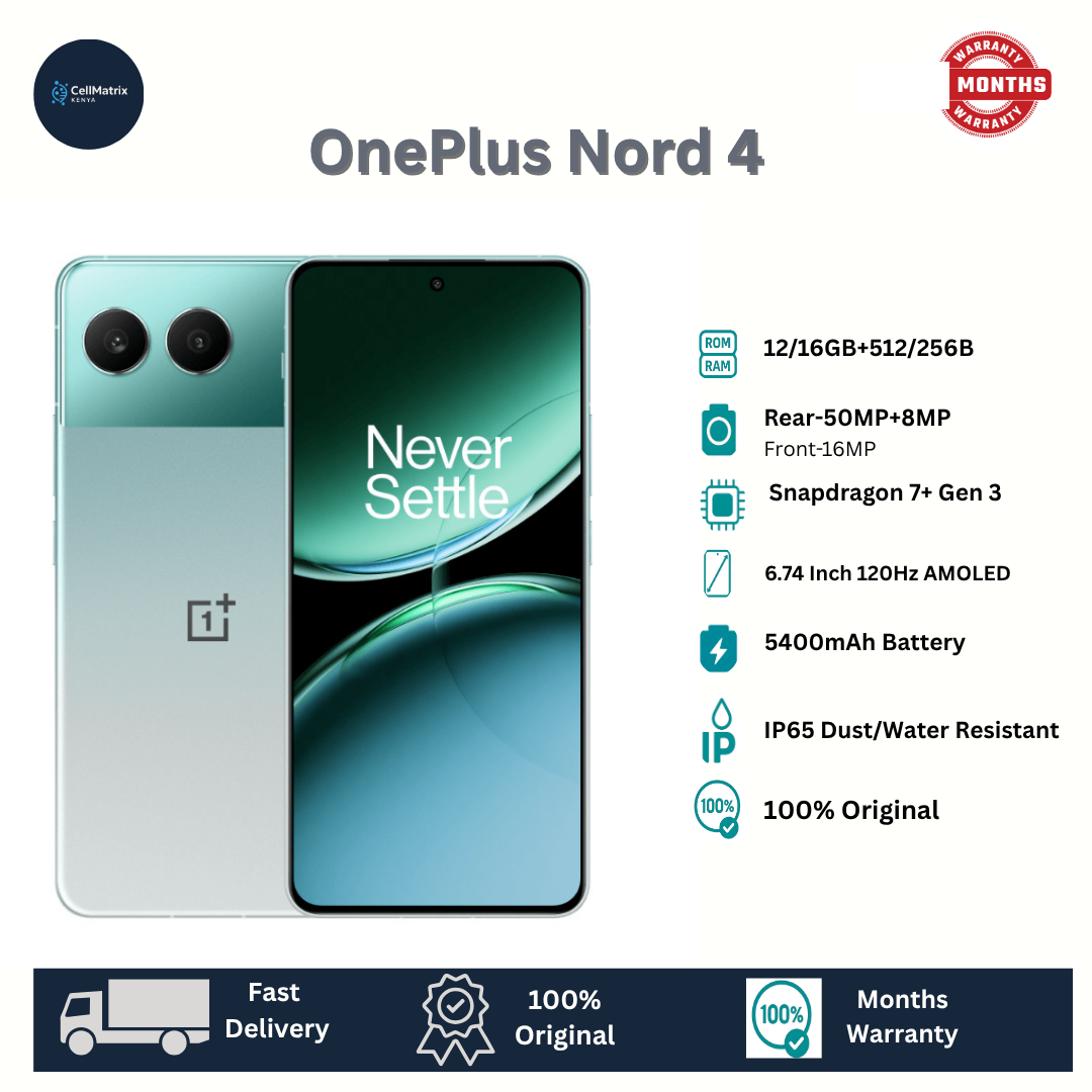 [Anniversary Sale] OnePlus Nord 4 5G 512GB+16GB 6.74" 120Hz HDR10+ Fluid AMOLED Display 50MP Camera 5500mAh Battery 100W Fast Charging IP65 Dust/Water Resistant Snapdragon 7+ Gen 3 Smartphone