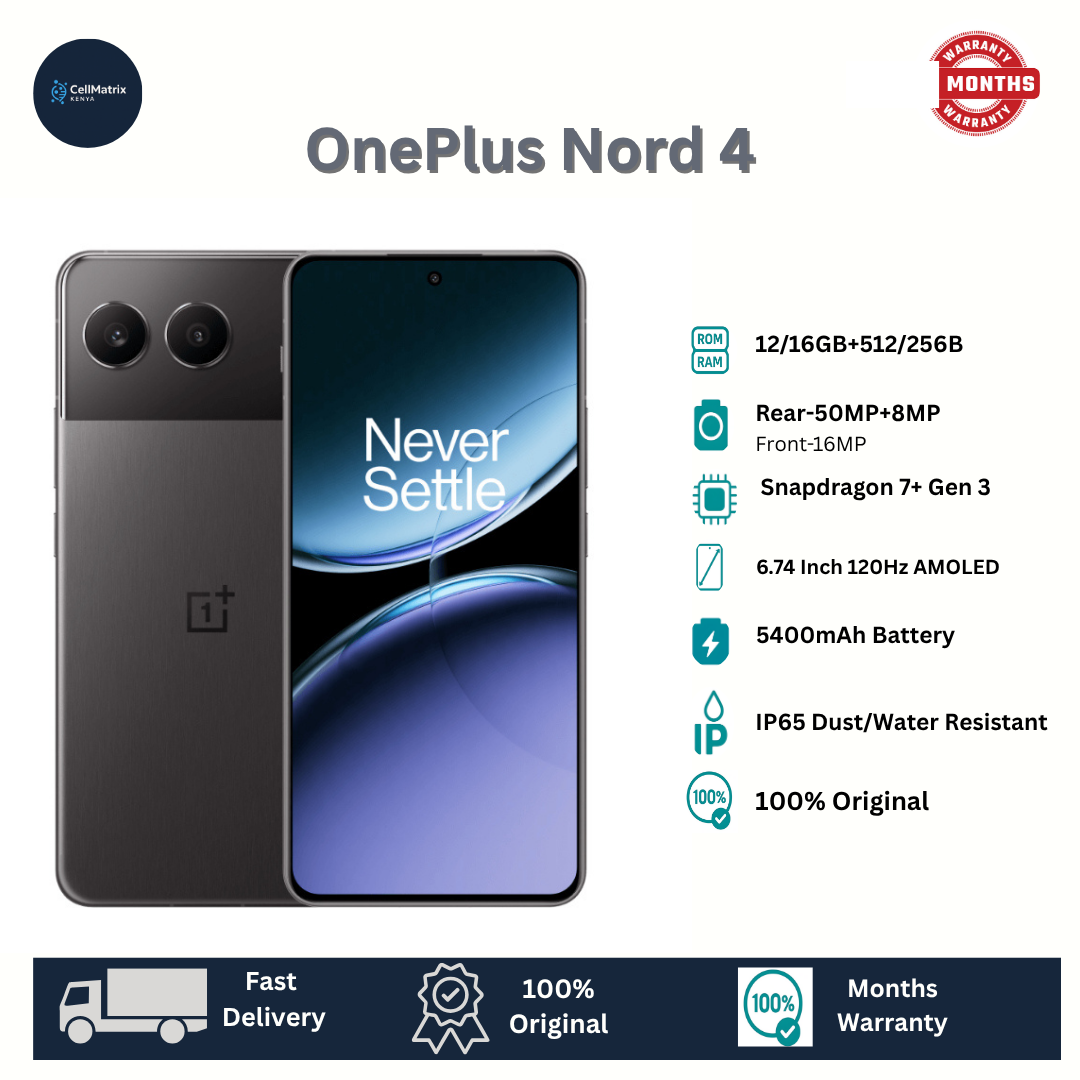 [Anniversary Sale] OnePlus Nord 4 5G 512GB+16GB 6.74" 120Hz HDR10+ Fluid AMOLED Display 50MP Camera 5500mAh Battery 100W Fast Charging IP65 Dust/Water Resistant Snapdragon 7+ Gen 3 Smartphone