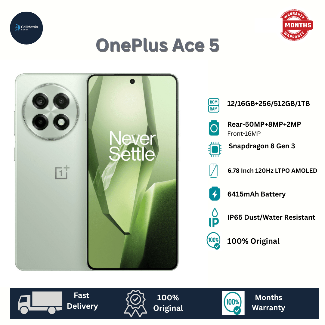 [Anniversary Sale] OnePlus Ace 5 5G 512GB+12GB 6.78" Fluid LTPO AMOLED Display 50MP Camera 6415mAh Battery 80W Superfast Charging IP65 Dust/Water Resistant Snapdragon 8 Gen 3 Smartphone