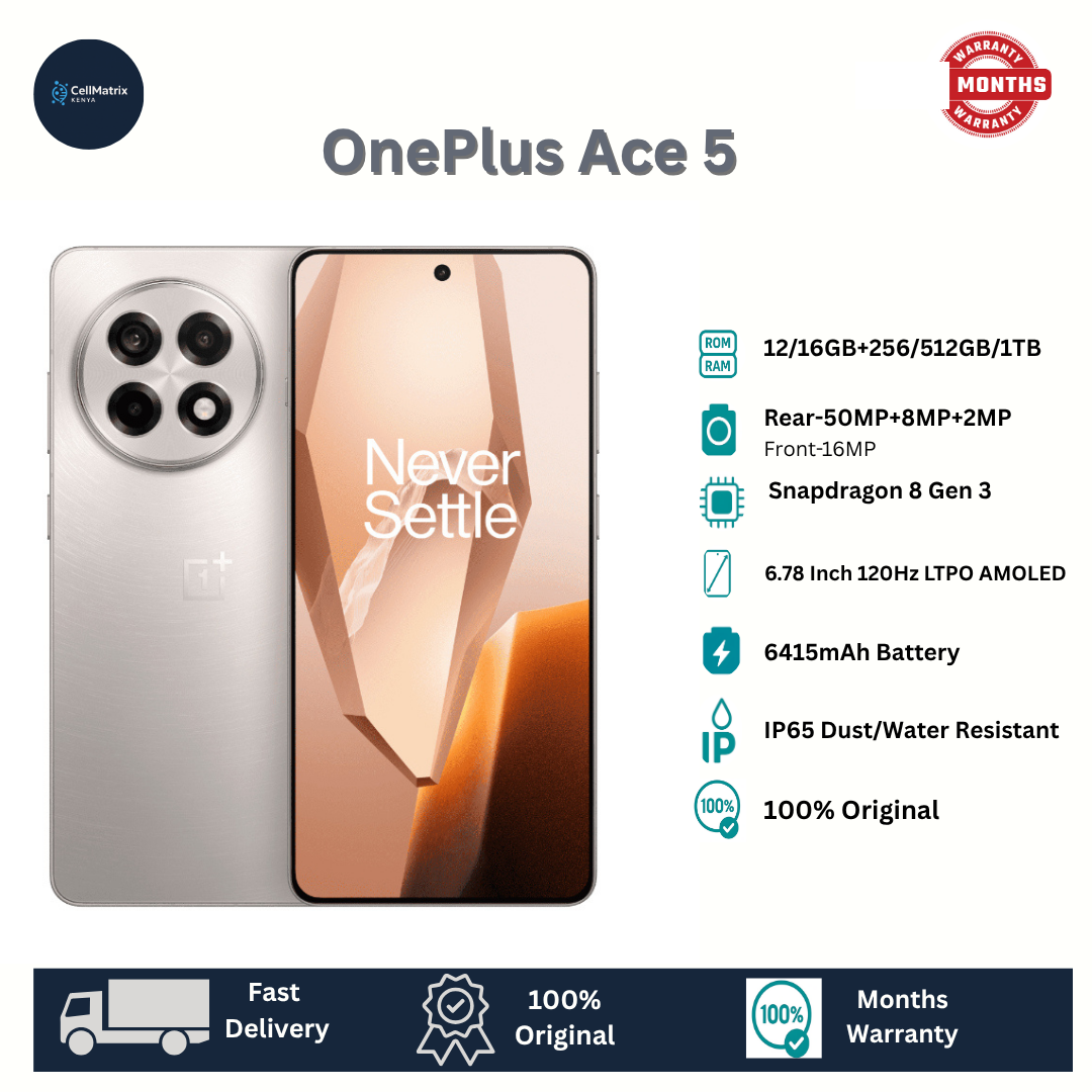 [Anniversary Sale] OnePlus Ace 5 5G 512GB+12GB 6.78" Fluid LTPO AMOLED Display 50MP Camera 6415mAh Battery 80W Superfast Charging IP65 Dust/Water Resistant Snapdragon 8 Gen 3 Smartphone