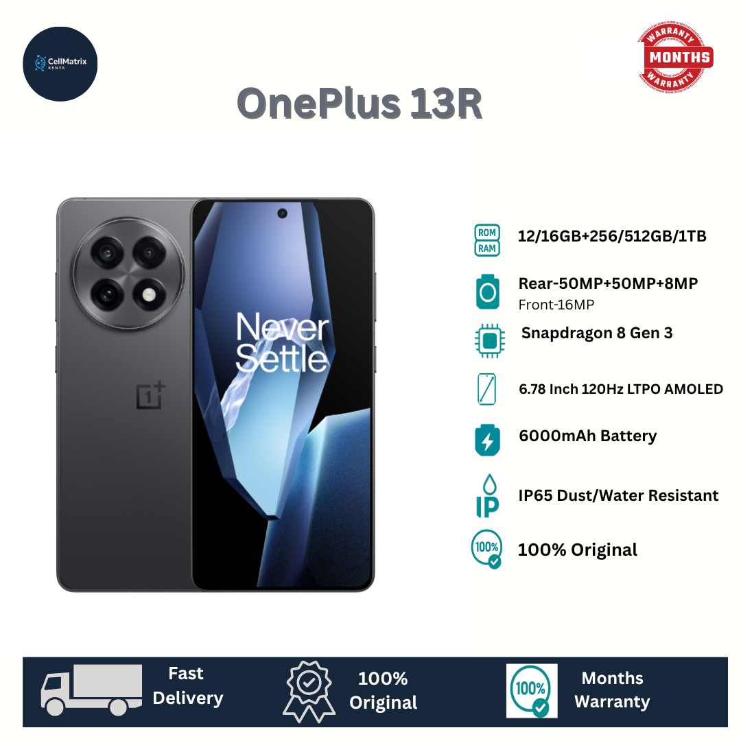 [Anniversary Sale] OnePlus 13R 256GB+12GB 6.78" LTPO 4.1 AMOLED HDR10+ Display 50MP Camera 6000mAh Battery 80W Fast Charging Snapdragon 8 Gen 3 SoC IP65 Dust/Water Resistant Android 15 Smartphone