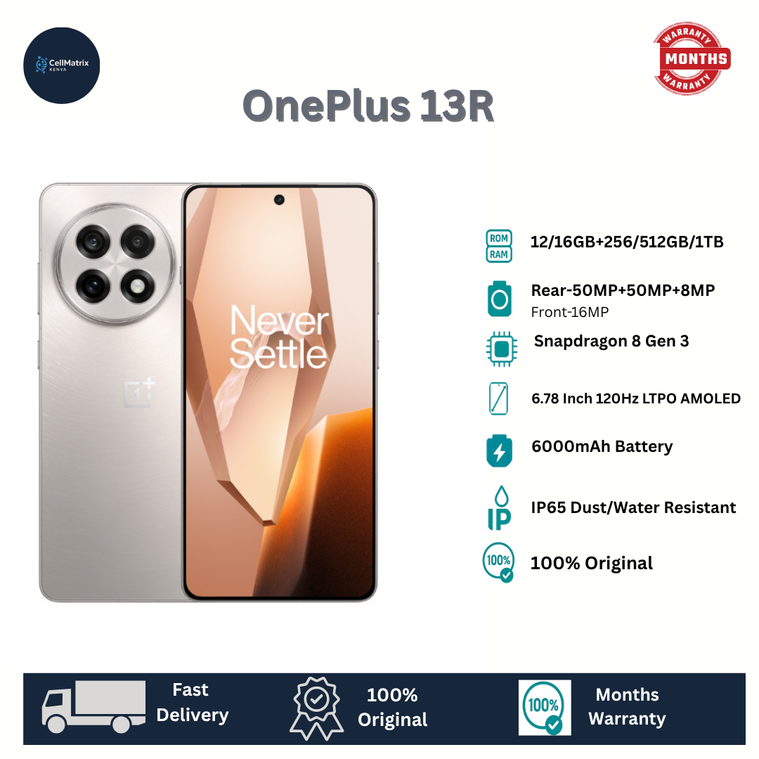 [Anniversary Sale] OnePlus 13R 256GB+12GB 6.78" LTPO 4.1 AMOLED HDR10+ Display 50MP Camera 6000mAh Battery 80W Fast Charging Snapdragon 8 Gen 3 SoC IP65 Dust/Water Resistant Android 15 Smartphone