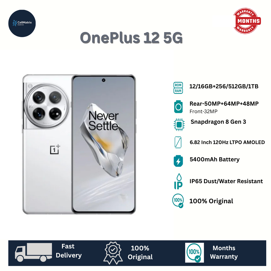 [Anniversary Sale] OnePlus 12 512GB+16GB 6.78" LTPO 4.1 AMOLED HDR10+ Display 50MP Camera 5400mAh Battery 100W Fast Charging Snapdragon 8 Gen 3 SoC IP65 Dust/Water Resistant Android Smartphone