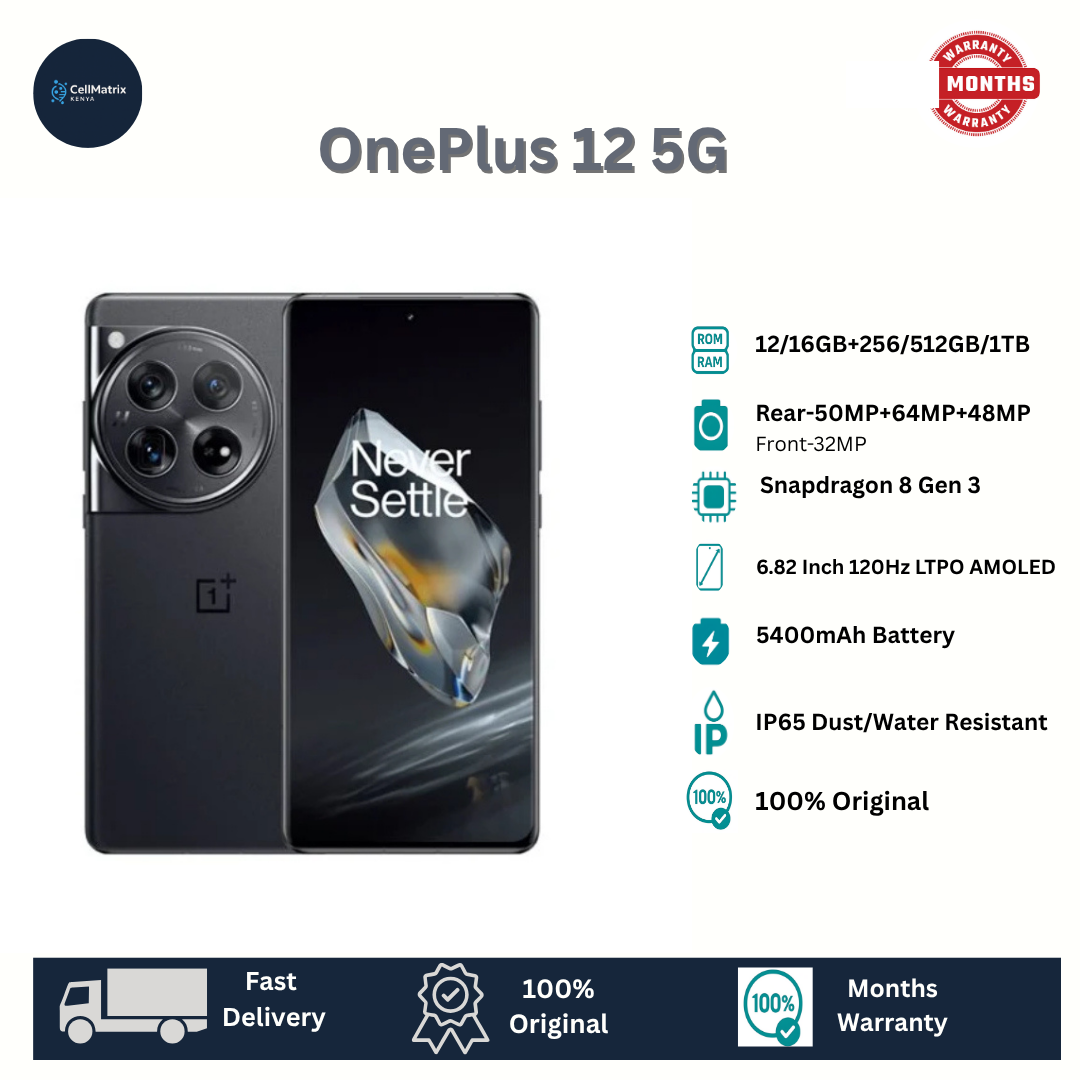 [Anniversary Sale] OnePlus 12 512GB+16GB 6.78" LTPO 4.1 AMOLED HDR10+ Display 50MP Camera 5400mAh Battery 100W Fast Charging Snapdragon 8 Gen 3 SoC IP65 Dust/Water Resistant Android Smartphone