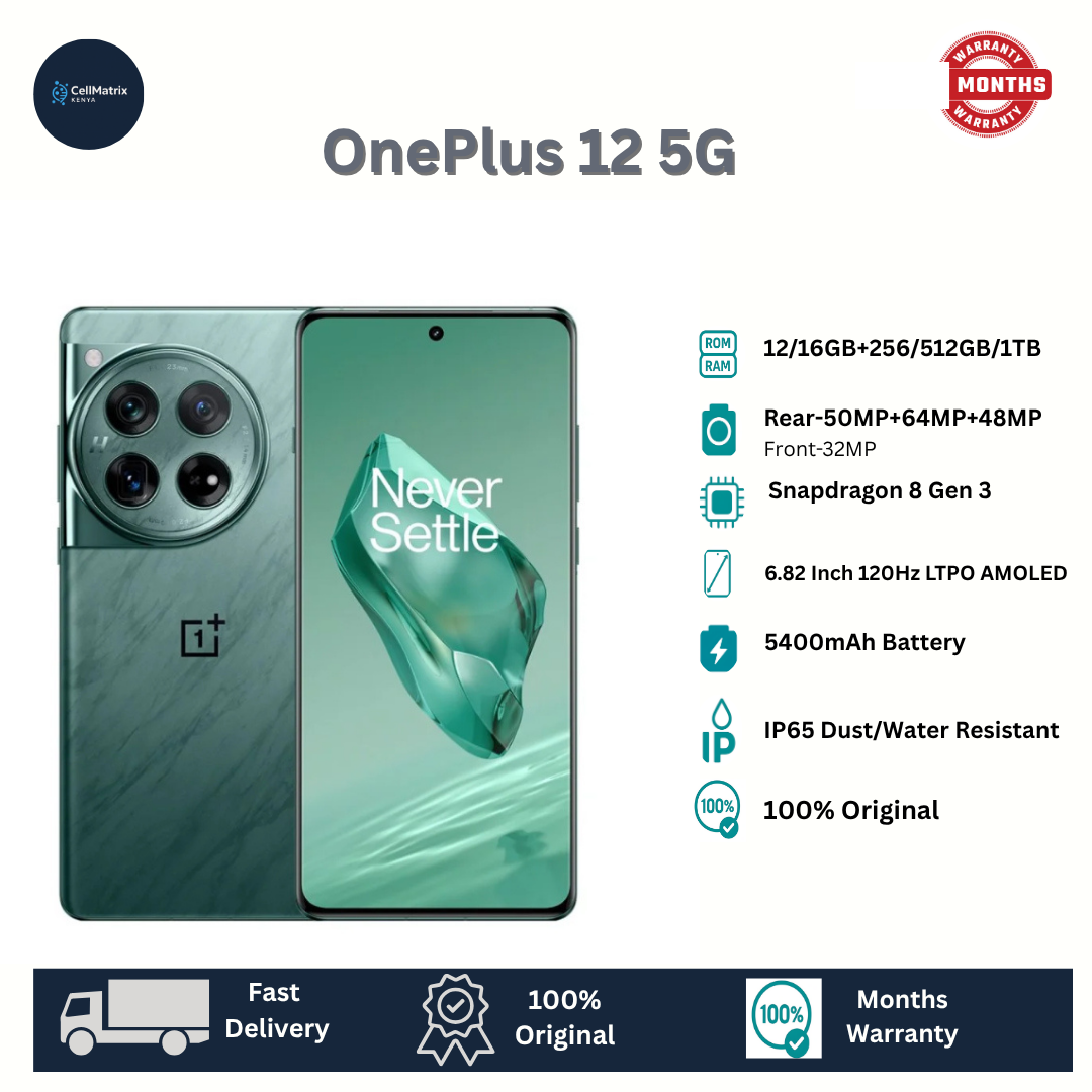 [Anniversary Sale] OnePlus 12 512GB+16GB 6.78" LTPO 4.1 AMOLED HDR10+ Display 50MP Camera 5400mAh Battery 100W Fast Charging Snapdragon 8 Gen 3 SoC IP65 Dust/Water Resistant Android Smartphone