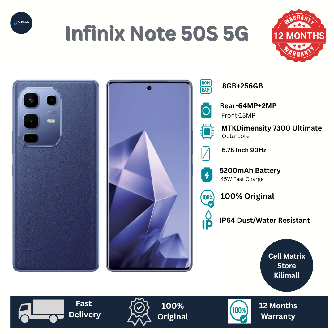 [New Arrivals] Infinix Note 50s 5G 256GB+16GB (8+8)GB RAM 6.78" 144Hz Curved Screen Dual SIM Phone 64MP Camera 5200mAh Battery 45W Charging MediaTek Dimensity 7300 Ultimate Smart AI Phones Smartphone