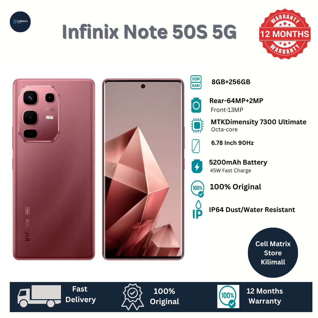 [New Arrivals] Infinix Note 50s 5G 256GB+16GB (8+8)GB RAM 6.78" 144Hz Curved Screen Dual SIM Phone 64MP Camera 5200mAh Battery 45W Charging MediaTek Dimensity 7300 Ultimate Smart AI Phones Smartphone