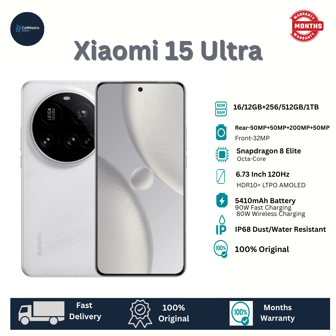 Xiaomi 15 Ultra 512GB+16GB 6.73" HDR10+ LTPO AMOLED 120Hz Display 200MP Camera 5410mAh Battery 90W Wired Charging 80W Wireless Charging Snapdragon 8 Elite IP68 Redmi Note 14 Pro Plus Smartphone