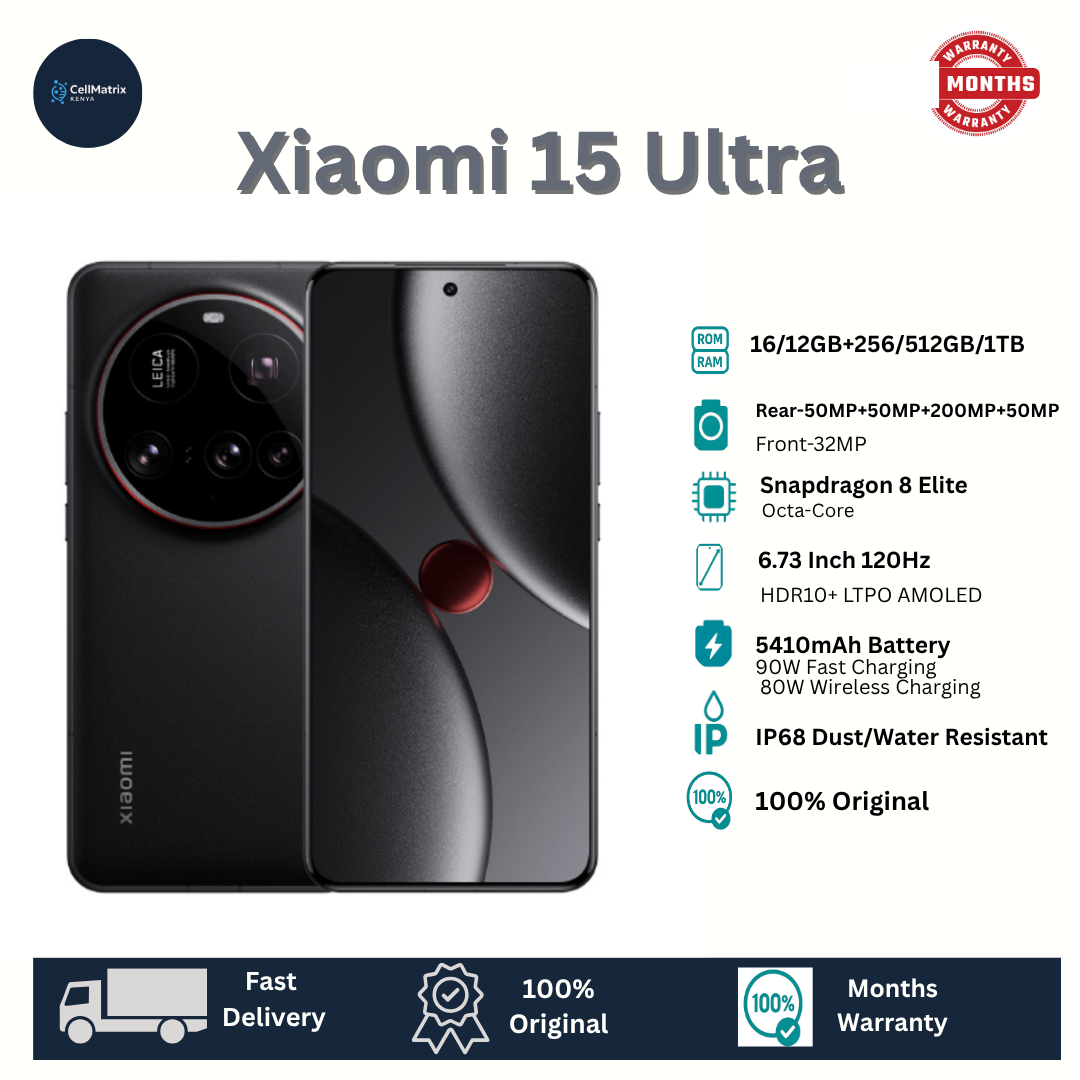 Xiaomi 15 Ultra 512GB+16GB 6.73" HDR10+ LTPO AMOLED 120Hz Display 200MP Camera 5410mAh Battery 90W Wired Charging 80W Wireless Charging Snapdragon 8 Elite IP68 Redmi Note 14 Pro Plus Smartphone