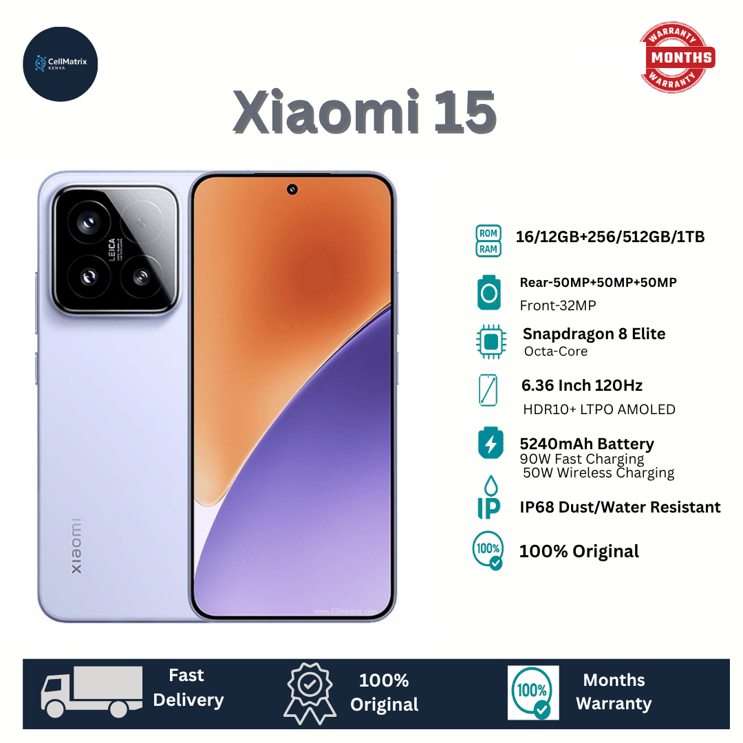Xiaomi 15 12GB+512GB 6.36" HDR10+ LTPO AMOLED 120Hz Display 50MP Camera 5240mAh Battery 90W Wired Charging 50W Wireless Charging Snapdragon 8 Elite IP68 Redmi Note 14 Pro Plus Smartphone