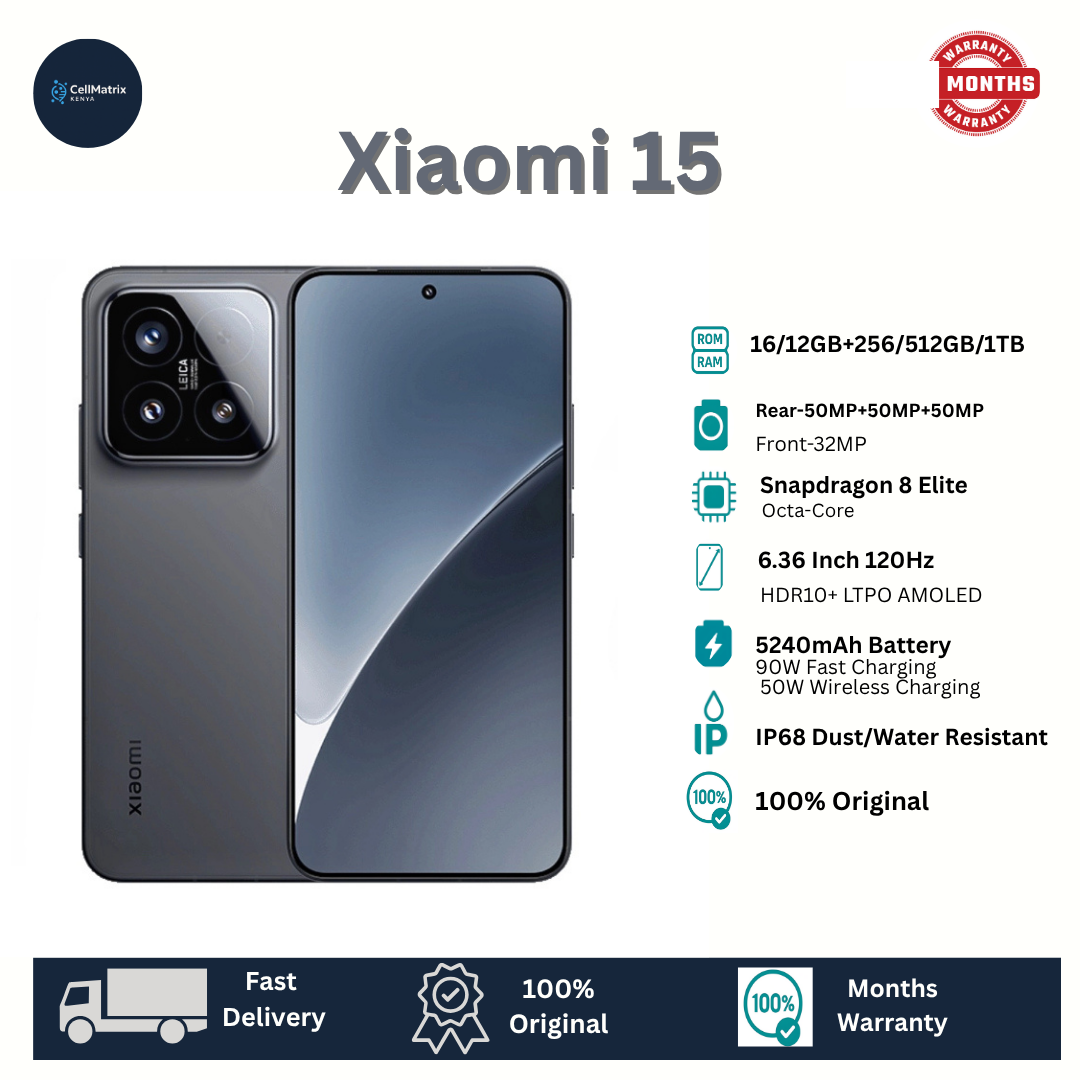 Xiaomi 15 12GB+512GB 6.36" HDR10+ LTPO AMOLED 120Hz Display 50MP Camera 5240mAh Battery 90W Wired Charging 50W Wireless Charging Snapdragon 8 Elite IP68 Redmi Note 14 Pro Plus Smartphone