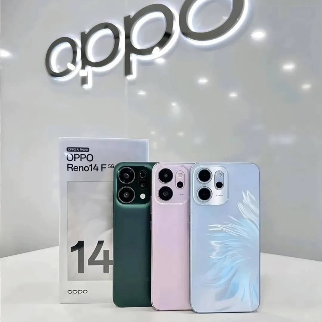 [New Arrival] Oppo Reno 14F 5G 512GB+12GB 6.57" 120Hz AMOLED 1400nits Display 50MP Rear Camera 6000mAh Battery 45W Fast Charging Superb Snapdragon 6 Gen 1 SoC IP68/69 Oppo Reno 14 F AI Smartphone