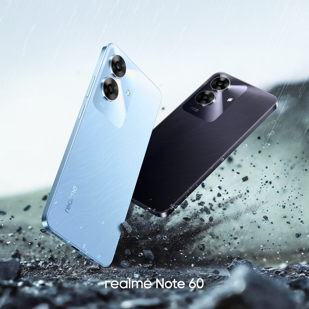 [New Arrival] Realme Note 60 256GB+8GB 6.74" IPS LCD 90Hz Display 32MP Rear Camera 5000mAh Battery 10W Fast Charging Dual SIM IP64 Die-Cast Aluminium Chasis Android AI Smartphones